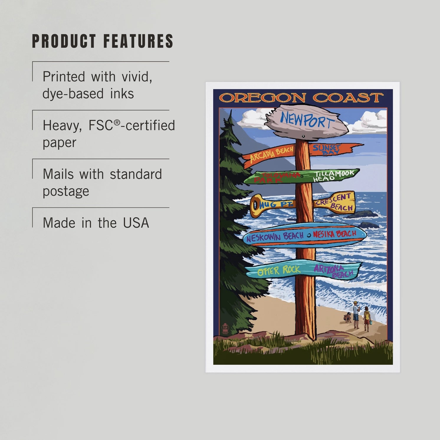 Premium Postcards Oregon Coast Destinations