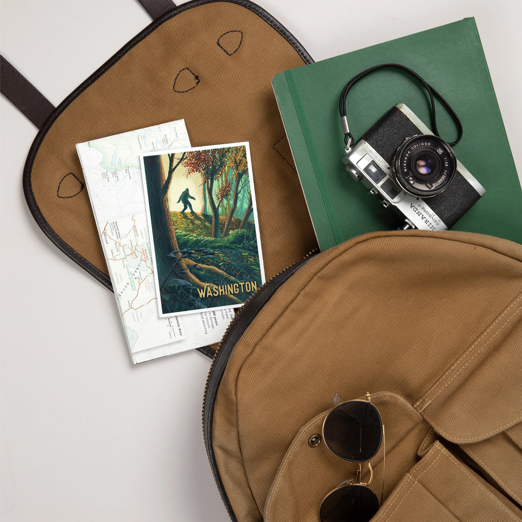 Premium Postcards Washington, Wanderer, Bigfoot in Forest