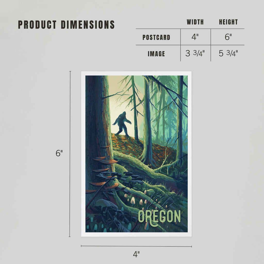 Premium Postcards Oregon, Wanderer, Bigfoot in Forest