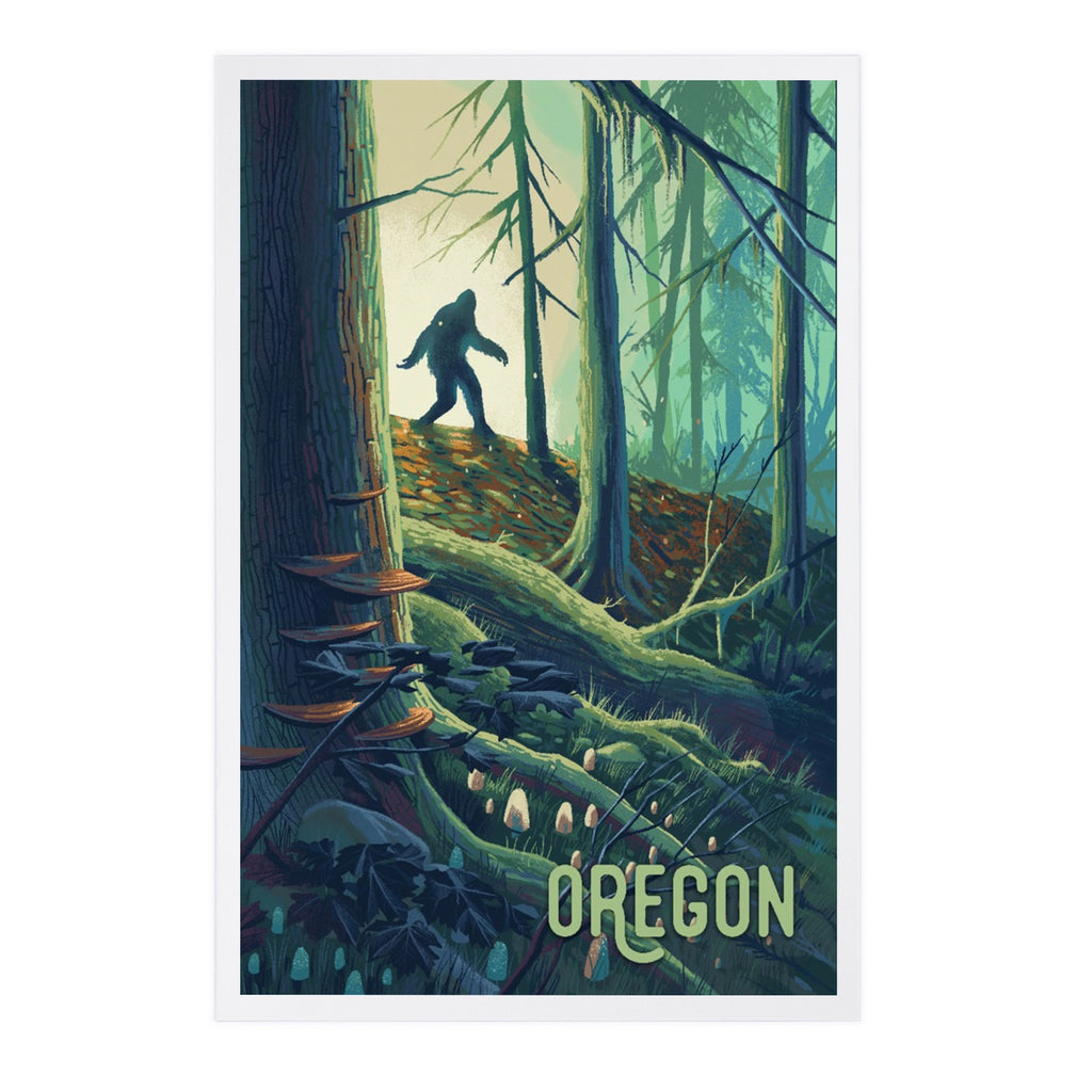 Premium Postcards Oregon, Wanderer, Bigfoot in Forest