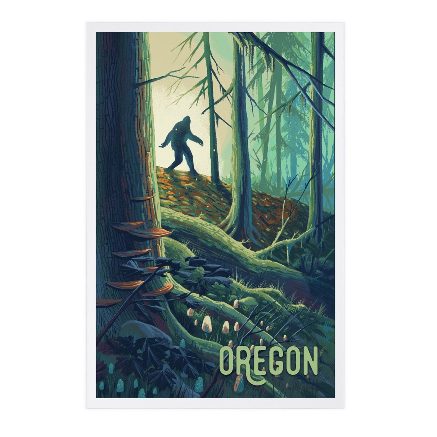 Premium Postcards Oregon, Wanderer, Bigfoot in Forest