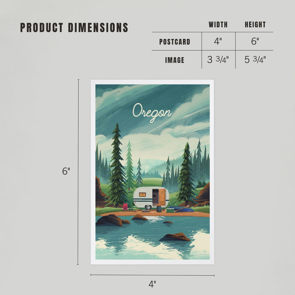 Premium Postcards Oregon, Outdoor Activity Camper