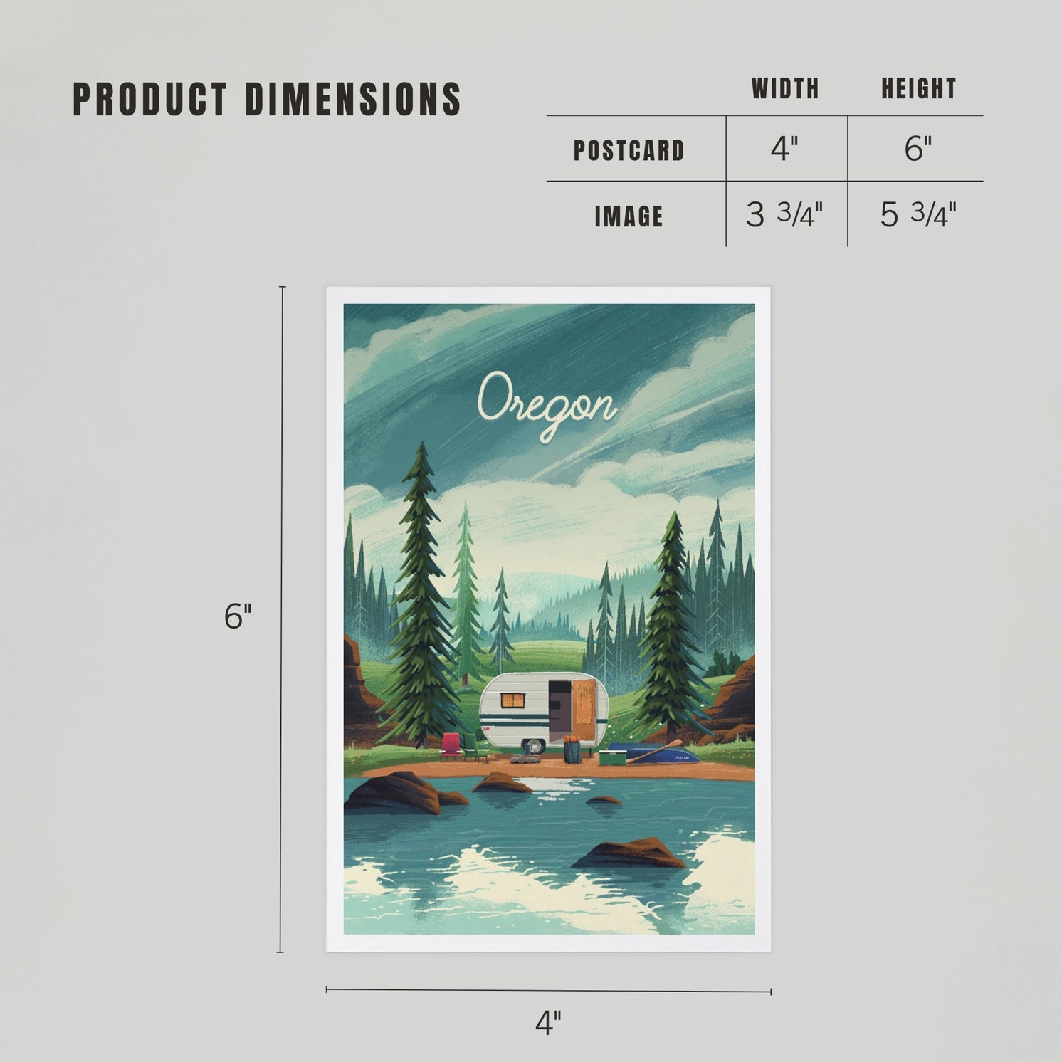 Premium Postcards Oregon, Outdoor Activity Camper