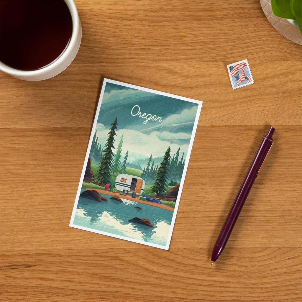 Premium Postcards Oregon, Outdoor Activity Camper