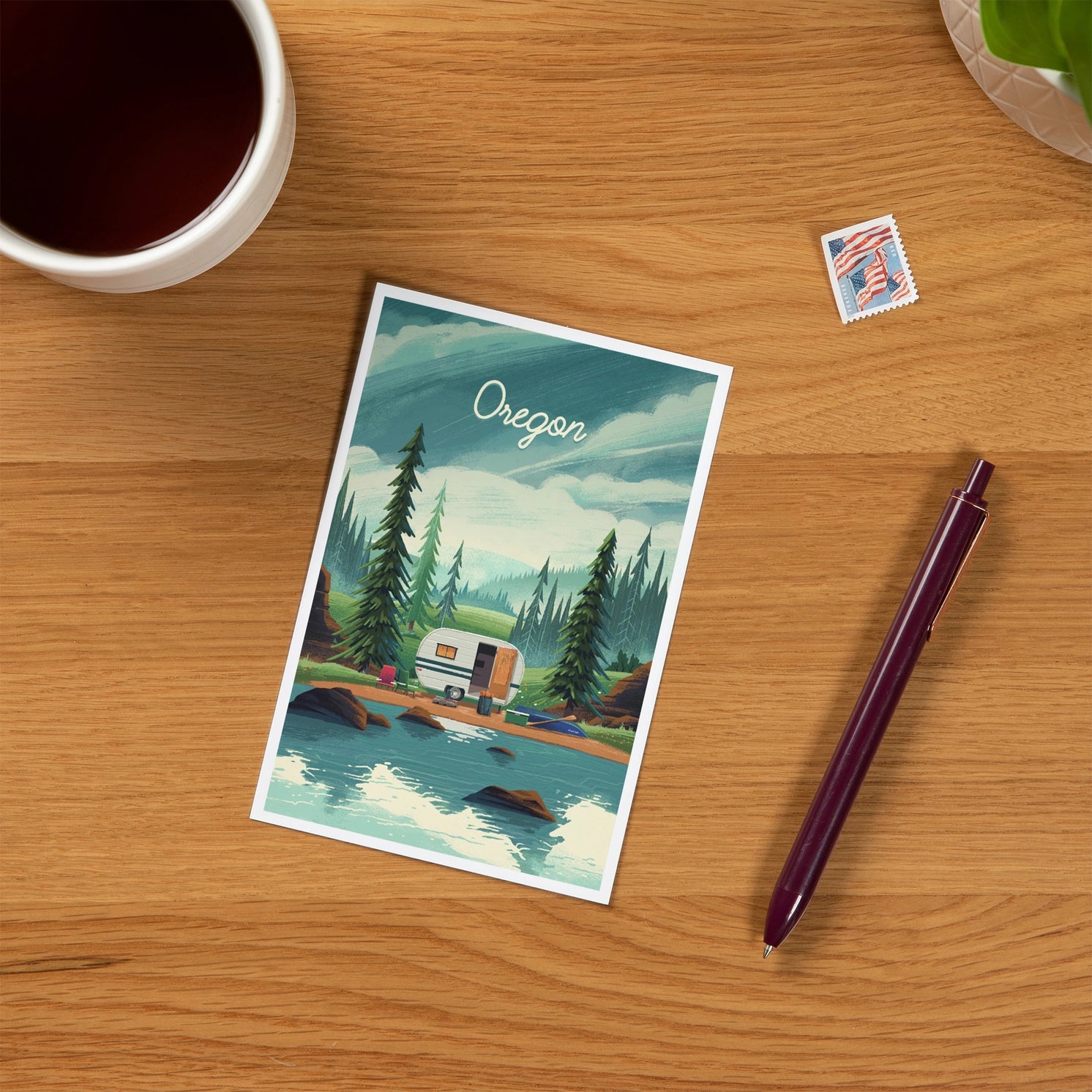Premium Postcards Oregon, Outdoor Activity Camper