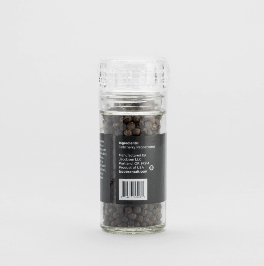 Tellicherry Peppercorn Grinder - Glass Pepper Grinder
