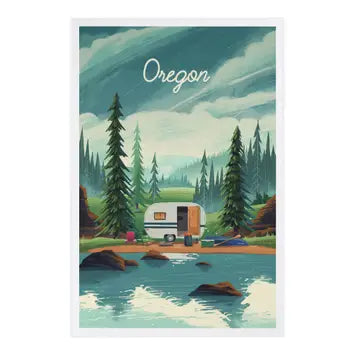 Premium Postcards Oregon, Outdoor Activity Camper