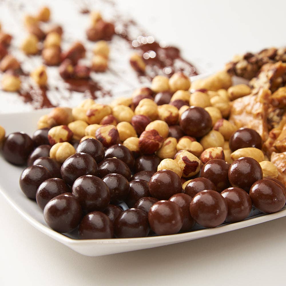 Hazelnut Hill - Milk or Dark Chocolate-Covered Hazelnuts - Dark
