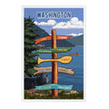 Premium Postcards Washington, Signpost, Lake & Bear