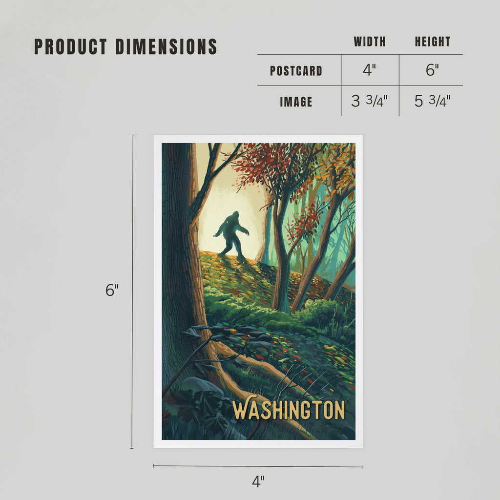 Premium Postcards Washington, Wanderer, Bigfoot in Forest
